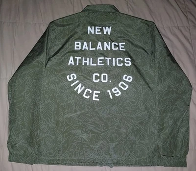 NWT NEW BALANCE BUTTON SNAP WINDBREAKER COACH JACKET MEDIUM MESH LINED SKATER - Image 1 of 4