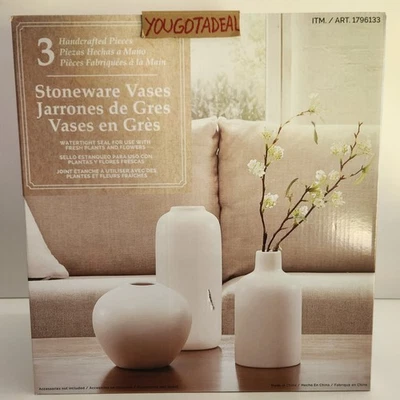 Jarrones de gres artesanales VCNY, juego de 3 Foto 1 de 4