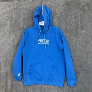 Dutch Bros Brothers Hoodie Mens Large Blue Embroidered Peace Coffee Pullover - Picture 1 of 7
