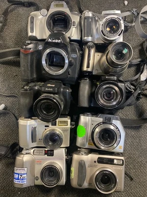 Lot of 10 Assorted Untested Cameras For Parts Only - image 1 of 4