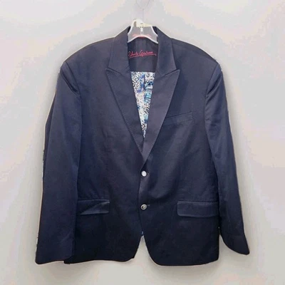 Robert Graham Blazer Mens 44 Navy Blue Cotton Sport Coat Jacket - Image 1 of 4