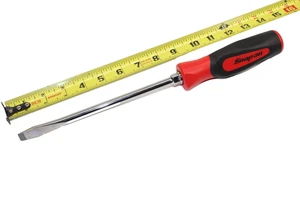 Snap-on Tools NEW RED 3/8" Tip Soft Grip Flat Head Screwdriver SGD8B - Picture 1 of 6