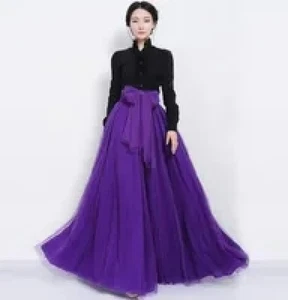 Women Long Maxi Tulle Skirt Floor Length for Wedding Party Evening Puffy-Skirts - Picture 1 of 4