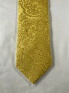 Corbata de seda tejida paisley oro TM Lewin - Imagen 1 de 5