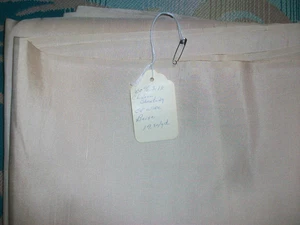 Vintage Beige 100% Chinese Shantung Silk Specialty Fabric - Picture 1 of 4
