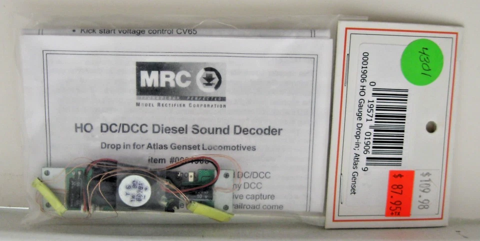 HO MRC Atlas Genset DC/DCC Diesel Sound Decoder #0001906 Brand NEW - Image 1 of 4