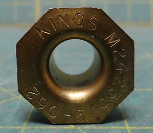 Kings M24235/9-062 Brass Stuffing Tube Packing Nut Unthreaded Inside 1" Male SAE - Picture 1 of 5
