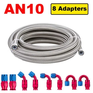 Kit de montaje de manguera de línea de combustible 3,5 M AN10 manguera trenzada de acero inoxidable con extremos giratorios rojos - Imagen 1 de 13