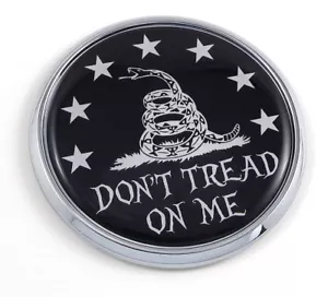 Don't Tread on Me Flag 2.75" Car Chrome Round Emblem Decal sticker 3D badge - Bild 1 von 6
