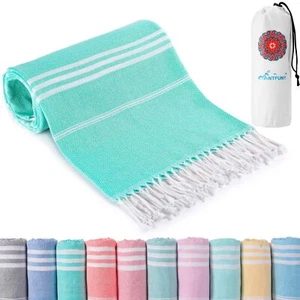 Oversized Turkish Beach Towel Quick Dry Sand Free Mint Green 78x38 Inch - Picture 1 of 5
