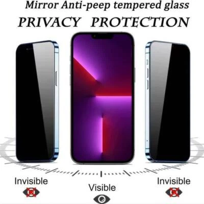 For iPhone 15 Pro Max, 14,13,12,11,XR,XS Privacy Tempered Glass Screen Protector - Image 1 of 4
