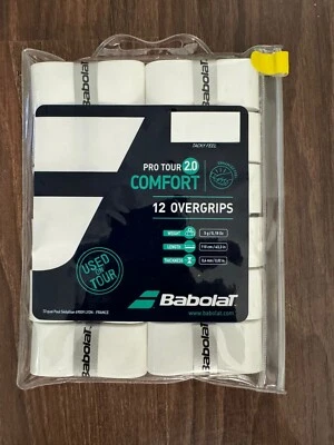 Babolat Pro Tour 2.0 Comfort White Tennis Racquet Overgrips Pack of 12