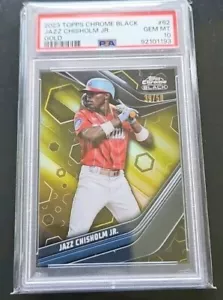 PSA 10 2023 Topps chrome black Jazz Chisholm Jr Gold Refractor /50 Yankees - Picture 1 of 1