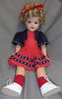 Rare Antique Shirley Temple Compo Doll Ideal 1930'S Red White And Blue 22 Inch