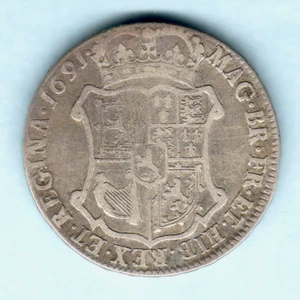 Scotland. 1691 William & Mary - 40 Shillings..  No Lozenge Error..  VG/F - Picture 1 of 4