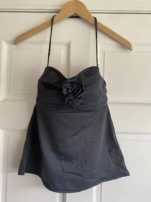 Camiseta Tankini X46 J Crew Gris Carbón Flor Frontal Sin Tirantes Bandeau Para Mujer XS Foto 1 de 3