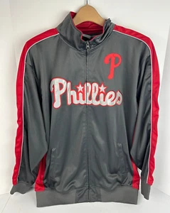 Philadelphia Phillies MLB Track Jacket Zip Up XLT Gray/Red - Picture 1 of 3