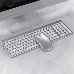 USB Mouse and Keyboard Slim Combo Set Wireless Black / Gray / Silver - Picture 1 of 14