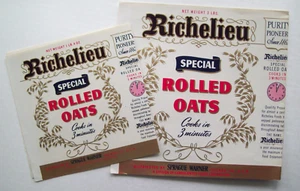 2 Richelieu rolled oats labels - 2 sizes - Picture 1 of 4