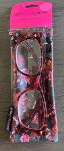 Lector de gafas de lectura Betsey Johnson - TORTUGA con estuche blando 2,00 nuevo con etiquetas - Imagen 1 de 4