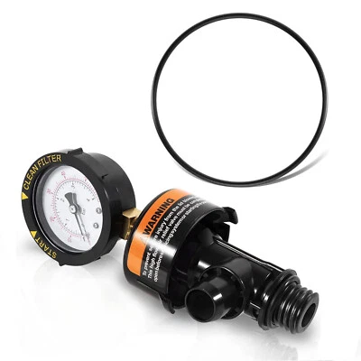 98209800 High Flow Manual Air Relief Valve w/ Gauge Set For Pentair Pool Filters - Image 1 of 4