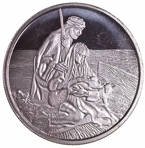 2002 Mary Joseph and Jesus Limited Edition SILVER .999 Fine 1 Oz Silver V2 - Picture 1 of 3