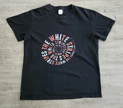 Y2K 00S The White Stripes T 恤独立摇滚乐队 T 恤 L 码车库摇滚  — 第 1/4 张图片