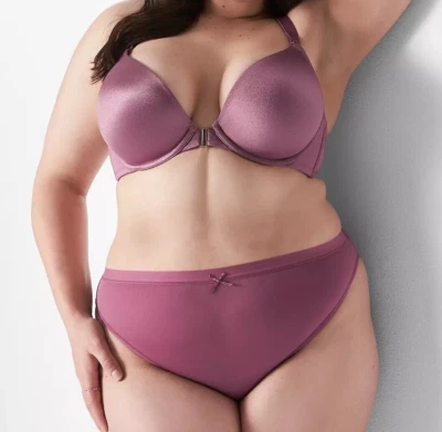 Lane Bryant CACIQUE Silky No Show FRENCH CUT Brief Panty MAUVE PINK Plus 26/28 — 第 1/3 张图片