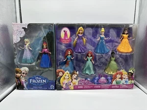Mattel Disney Princess MAGICLIP 8 PC Doll Gift Set Frozen Anna Elsa Open Box - Picture 1 of 13