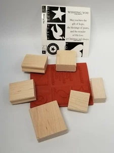 Stampin' Up Rubber Stamp Kit Wishing you Hope Peace Love Christmas - Picture 1 of 12