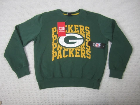 Green Bay Packers Sweatshirt Adult Medium Green NFL Football Long Sleeve Sweater Cover