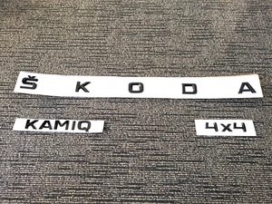 OEM Style Gloss Black Skoda Kamiq Badge 4x4 Rear Trunk Emblem Set Replacement - Picture 1 of 7