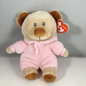 BABY Ty PJ BEAR PINK (Non-Removable Pajamas) (Regular Size 7 Inch) MWMT NEW 2021 - Picture 1 of 5
