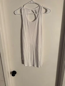 Women NWT "Balance Collection" white, ribbed tank top, wrap back. Size Med - Picture 1 of 2
