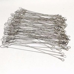 Lot of 100 – Iw 97–0706 3/64″ x 7″ Eye to Loop Stainless Tether Lanyard Bare - Picture 1 of 3