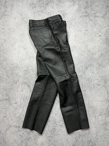 Pantalones De Colección Tom Tailor Cuero Genuino Estilo Motociclista Hombres Negro Motocicleta Y2K - Imagen 1 de 21