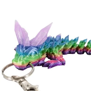 Llavero Impreso en 3D | Figura Dragón | Muchos Colores Vibrantes | Mochila Bling | M - Imagen 1 de 38