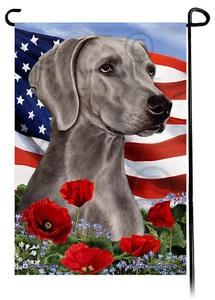 Bandera de jardín flores patrióticas - Weimaraner - Imagen 1 de 1