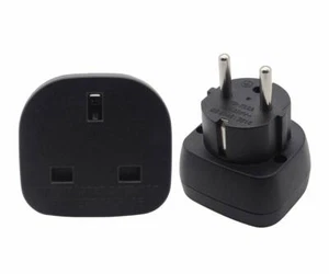 Adapter Plug To Use UK Equipment In Spain With Ground Socket - Picture 1 of 4