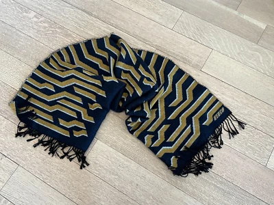 Bufanda de lana Kenzo Geo Tiger azul medianoche 100 % lana 62x30" acné Foto 1 de 4