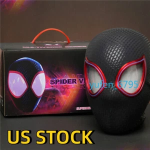 US!!! Miles Morales Spider Man Mask Moving Arachno Eyes Remote Ring Control Gift - Picture 1 of 13