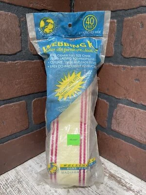 Correas de repuesto para muebles de césped NOS Wellington 2 1/4” de ancho ROSA y blanco 40’ Foto 1 de 4