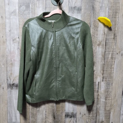 Pendleton Army Green Leather and Merino Wool Jacket - Image 1 of 3