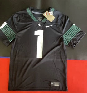 NWT Nike Michigan State Spartans Black Dri-FIT Football Jersey Medium FD5448-010 - Picture 1 of 5