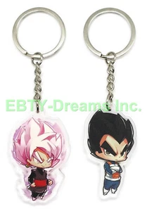 Set of 2 Dragon Anime Acrylic Keychain Super Saiyan Goku Black Vegeta - Picture 1 of 2