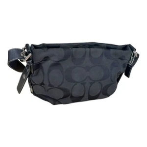 Coach Black Signature East West Shoulder Bag Y2K Logo Zip - Picture 1 of 17