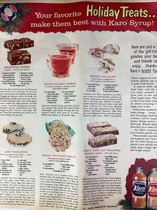 Karo Syrup Atlanta GA Print Ad 1959 AJC Christmas Party Recipes Fudge Date Nut - Picture 1 of 8