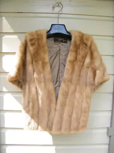 Vtg Royal Pastel Mink Fur Stole Wrap Jacket Shoulder Cape Coat Bridal Clearfield - Picture 1 of 13