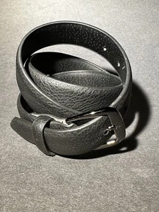 Mens Blk Pebbled Leather Dress Belt Sz 36 NNT - Picture 1 of 7