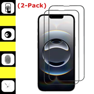 2Pack Premium 9H Fullcover Tempered Glass Screen Protector For Apple iPhone 16e - Picture 1 of 6